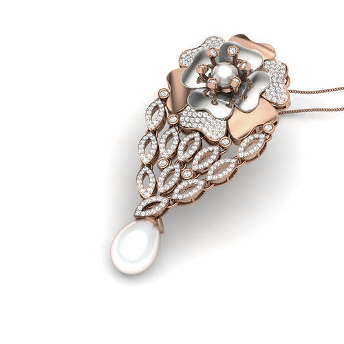 Flower Diamond Cocktail Pendant renders 3dm details 3D print model