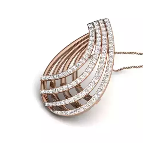 Wire Mesh Diamond Pendant renders 3dm details