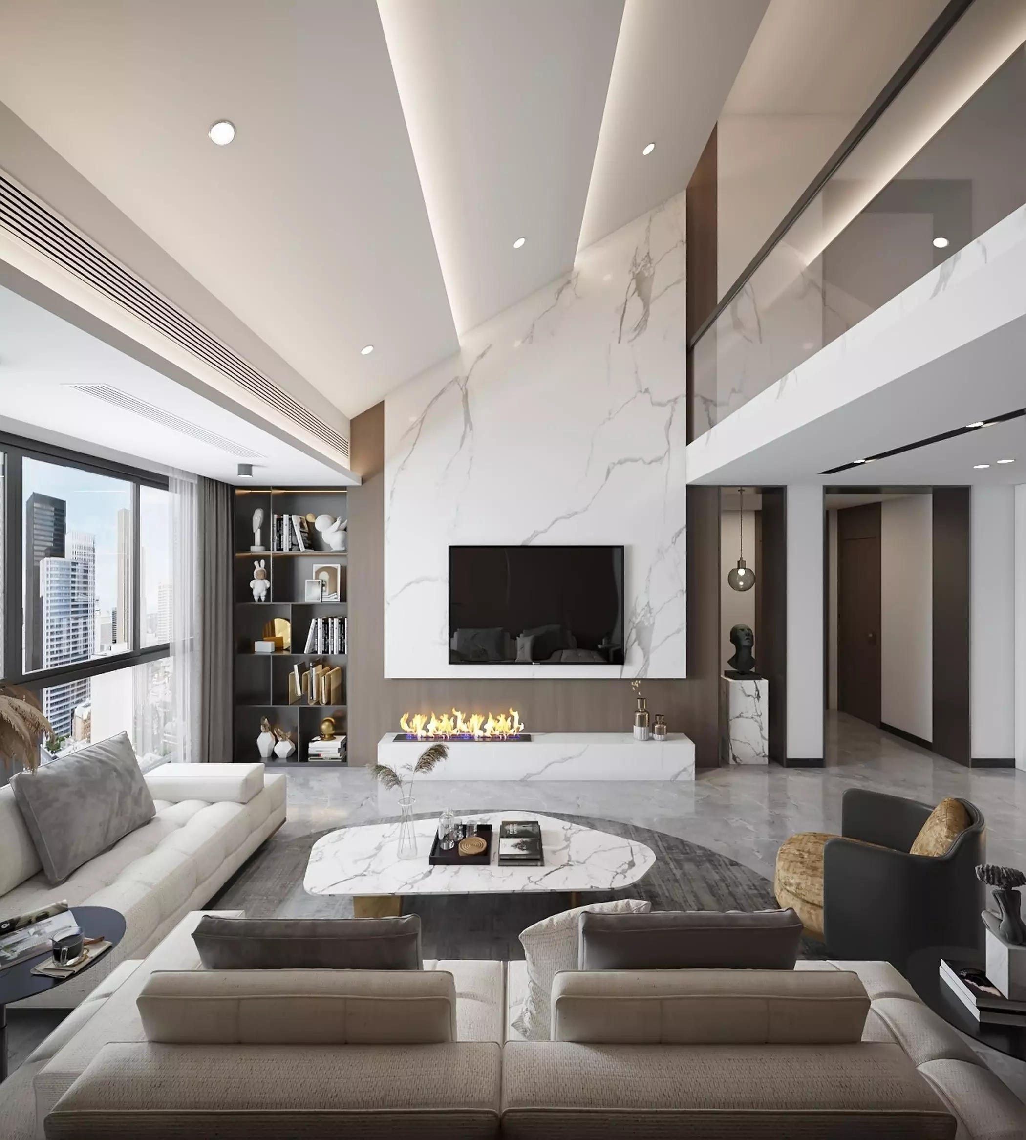 of duplex room living 3D model