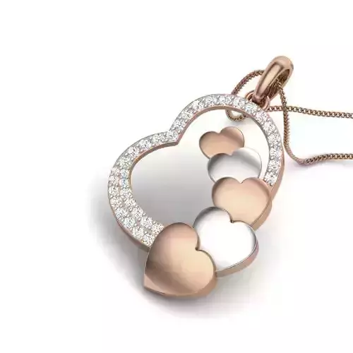 Diamond Heart Love Valentine Pendant renders 3dm details 3D print model