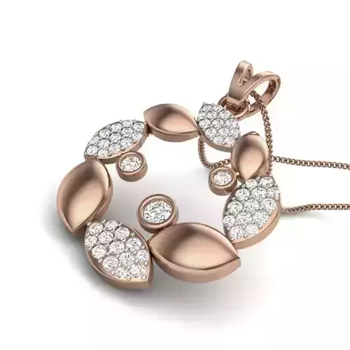 Diamond Leaves Pendant renders 3dm details