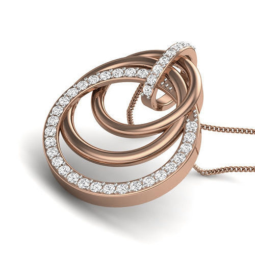Tri Circles Diamond Pendant renders 3dm details 3D print model