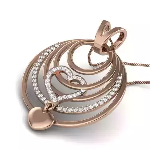Diamond Heart Love Valentine Pendant renders 3dm details 3D print model