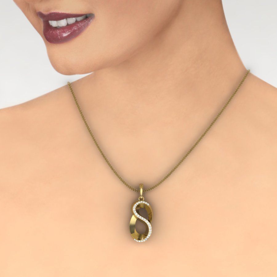 Infinity Diamond Pendant renders 3dm details 3D print model_3