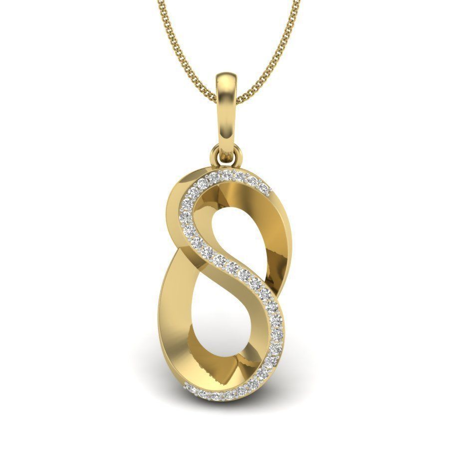 Infinity Diamond Pendant renders 3dm details 3D print model_4