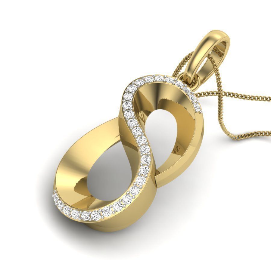 Infinity Diamond Pendant renders 3dm details 3D print model_1