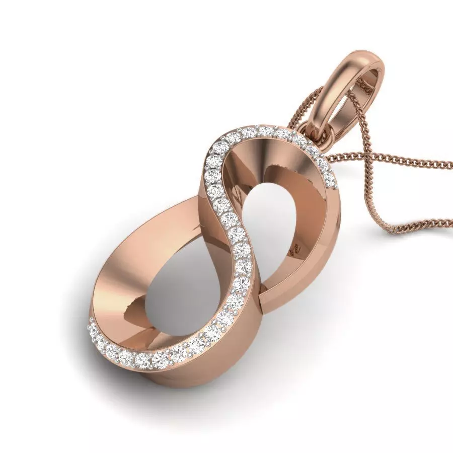 Infinity Diamond Pendant renders 3dm details 3D print model_0