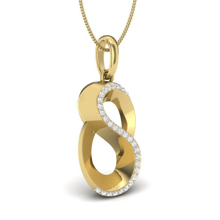 Infinity Diamond Pendant renders 3dm details 3D print model_7