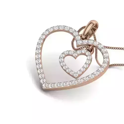 Diamond Heart Love Valentine Pendant renders 3dm details 3D print model
