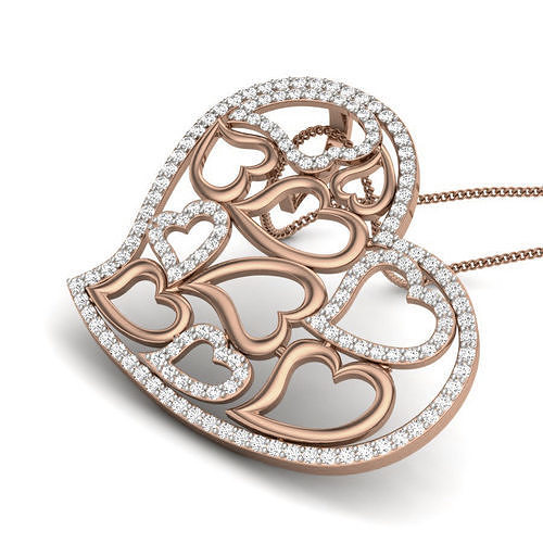 Diamond Heart Love Valentine Pendant renders 3dm details 3D print model