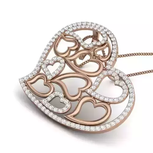 Diamond Heart Love Valentine Pendant renders 3dm details 3D print model