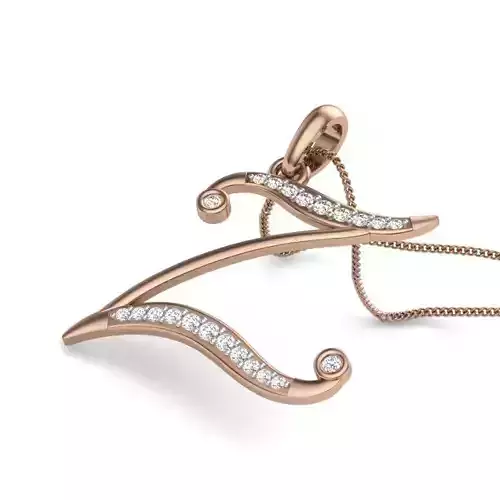 Diamond Alphabet - Z Pendant renders 3dm details