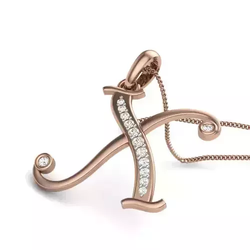 Diamond Alphabet - X Pendant renders 3dm details