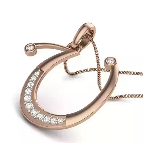 Diamond Alphabet - U Pendant renders 3dm details