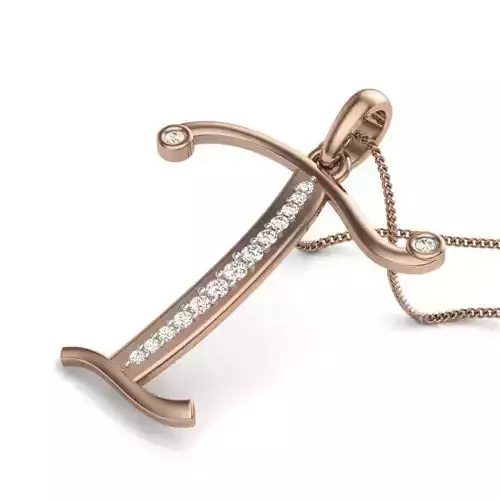Diamond Alphabet - T Pendant renders 3dm details