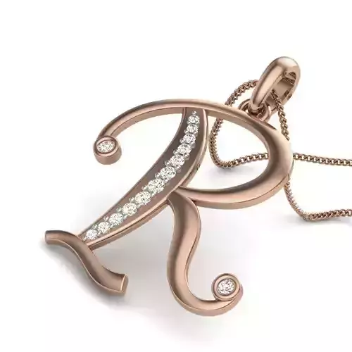 Diamond Alphabet - R Pendant renders 3dm details