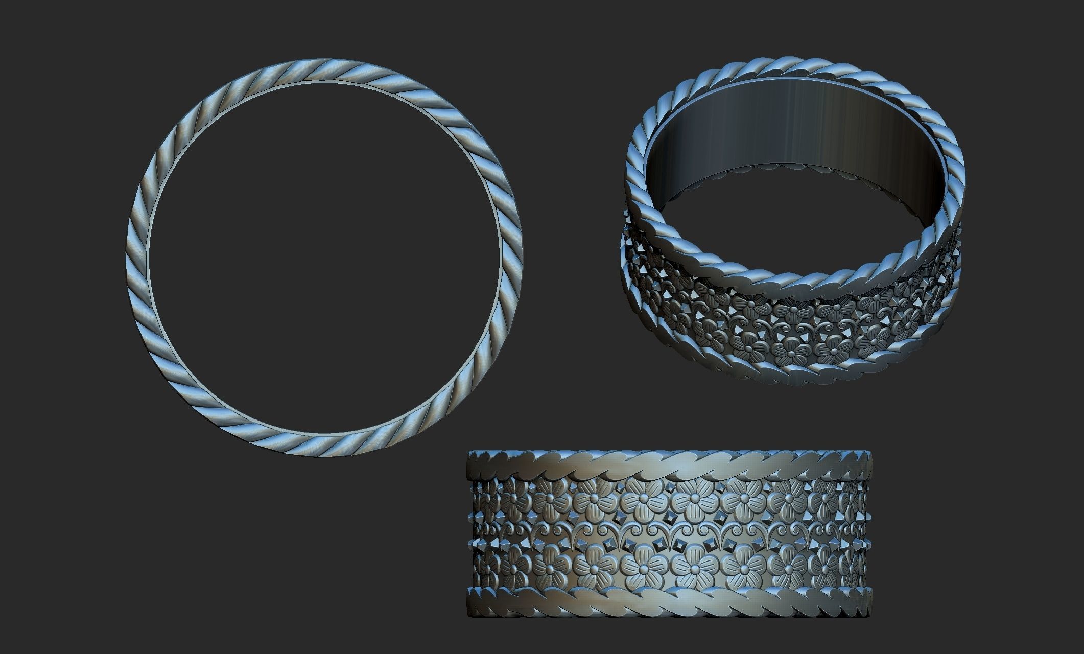 fantasy ring 3 3D print model_2