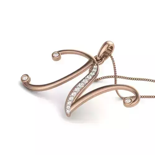 Diamond Alphabet - N Pendant renders 3dm details