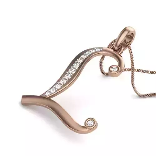 Diamond Alphabet - L Pendant renders 3dm details