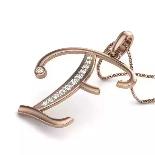 Diamond Alphabet - F Pendant renders 3dm details