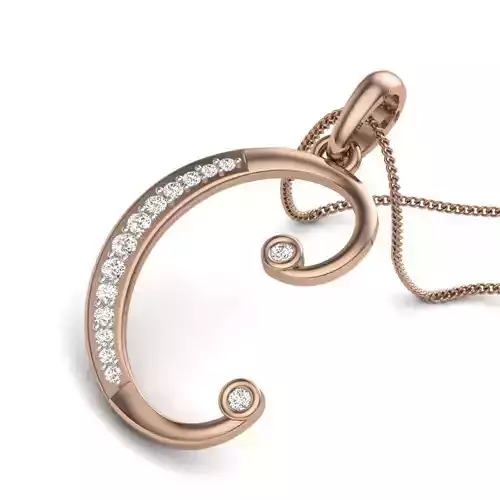 Diamond Alphabet - C Pendant renders 3dm details