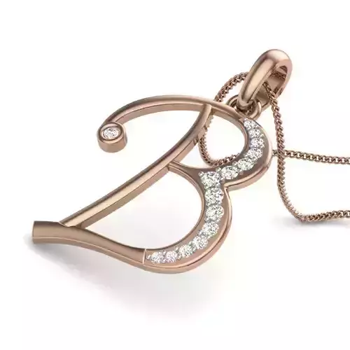 Diamond Alphabet - B Pendant renders 3dm details