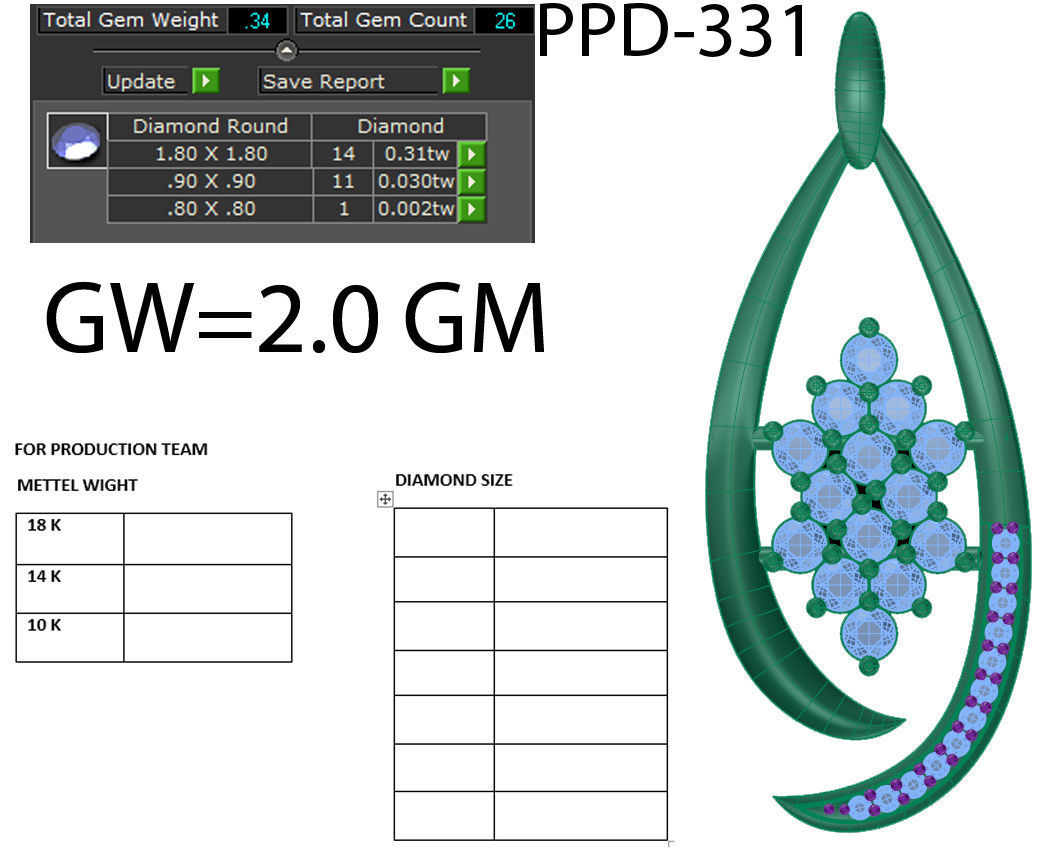 Diamond Pendant renders 3dm details 3D print model_16