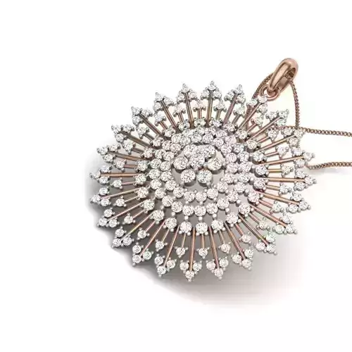 Flower Diamond Cocktail Pendant renders 3dm details