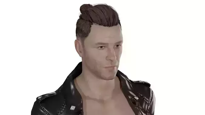 Realistic Strong Man Low-poly Man
