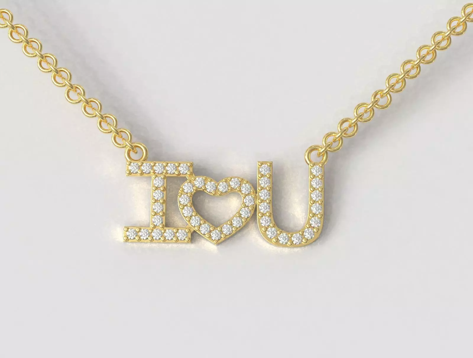I love You Necklace 3D print model
