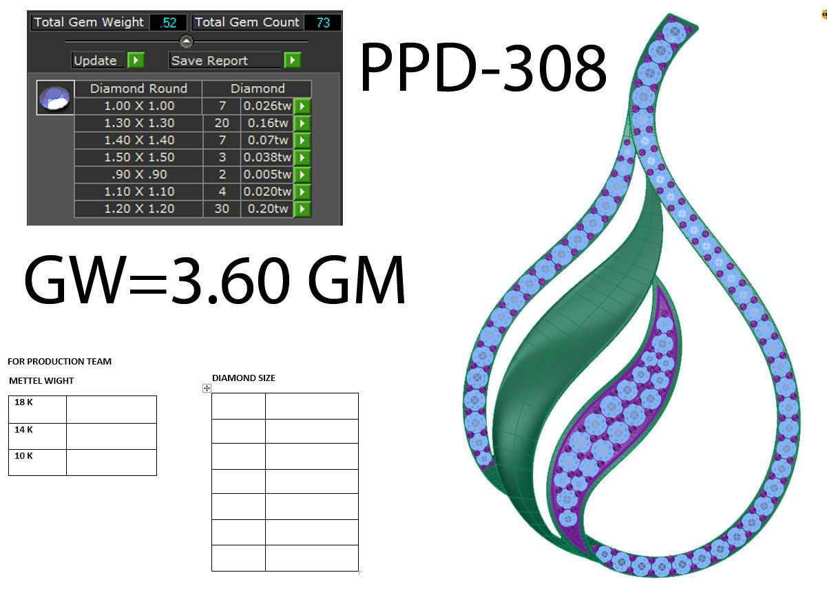 Diamond Pendant renders 3dm details 3D print model_16