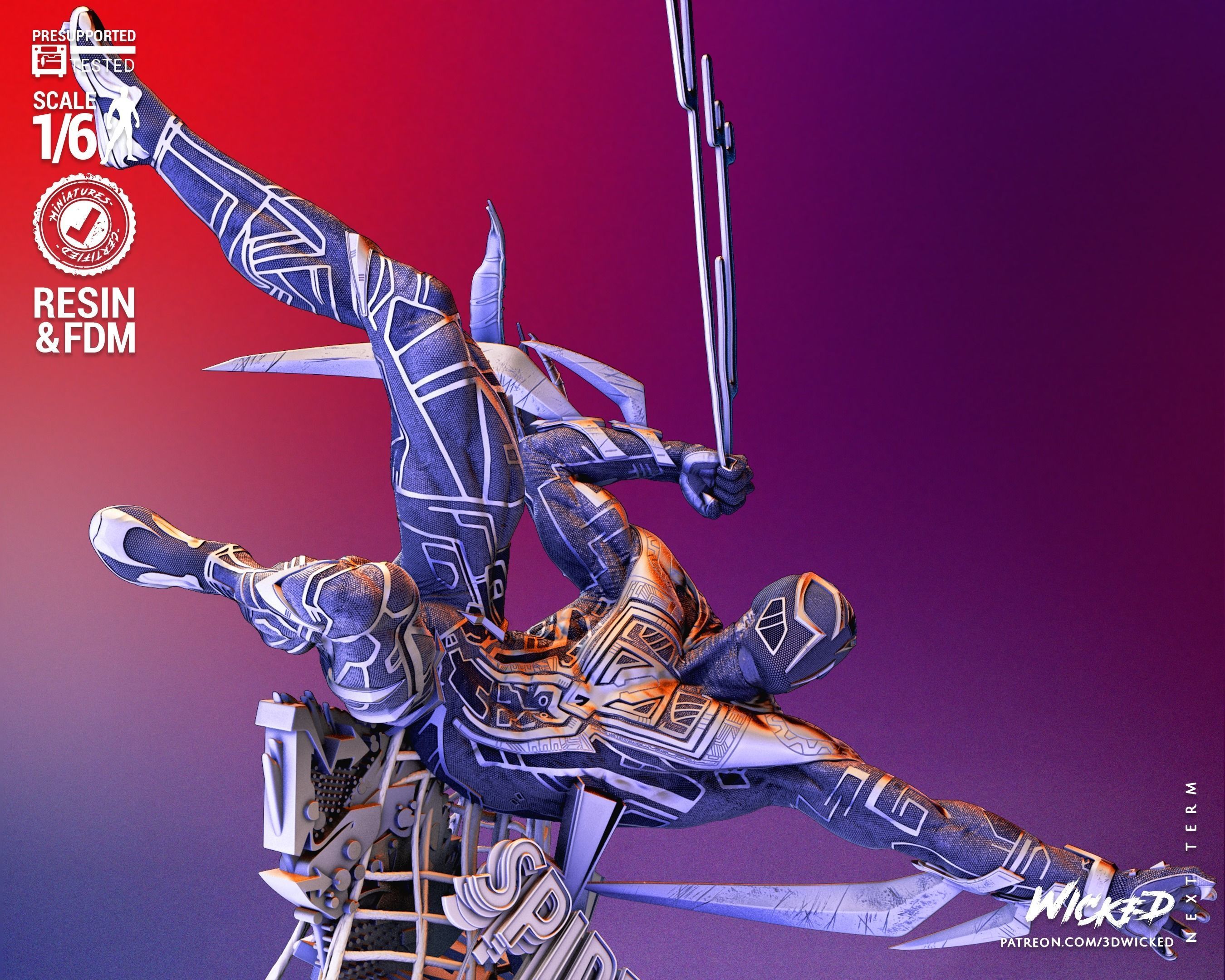 Marvel Spiderman 2099 Sculpture Tested for 3D printing 3D print model_88