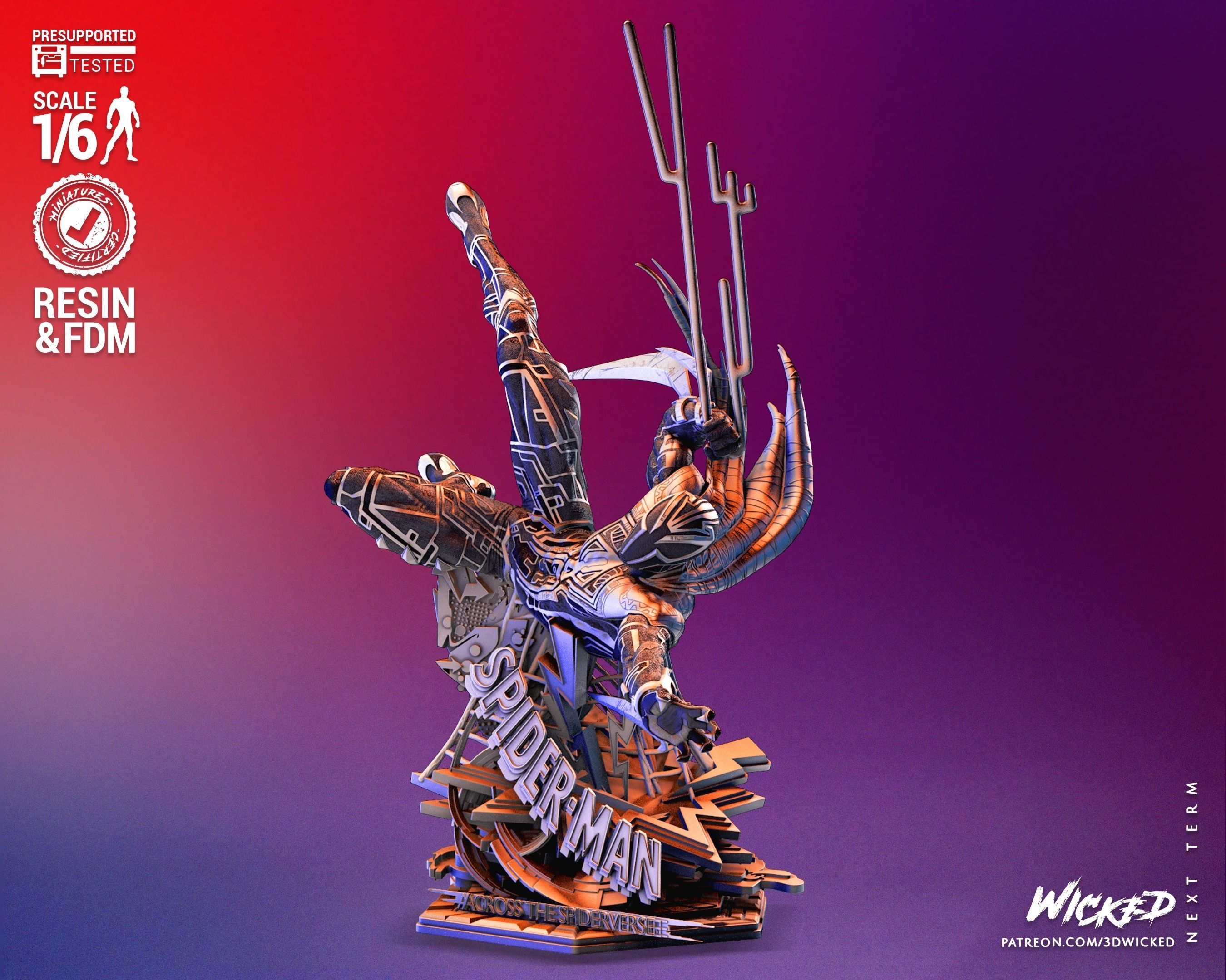 Marvel Spiderman 2099 Sculpture Tested for 3D printing 3D print model_14