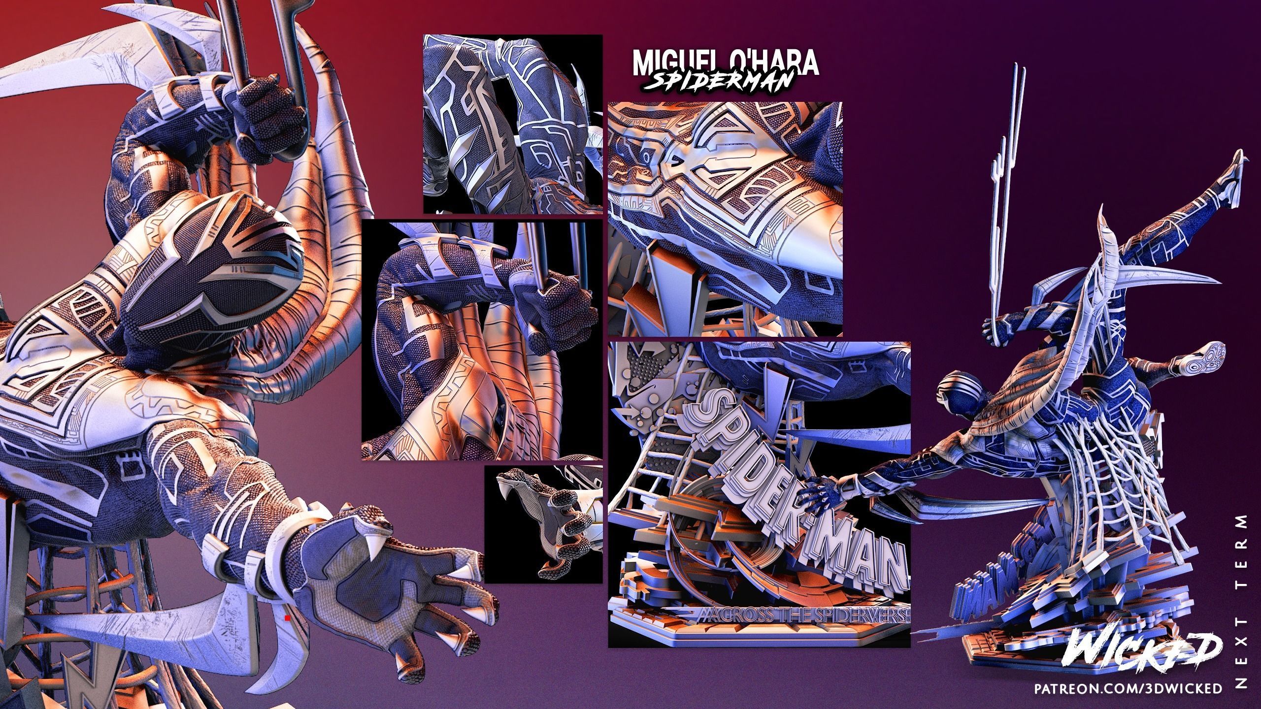 Marvel Spiderman 2099 Sculpture Tested for 3D printing 3D print model_68