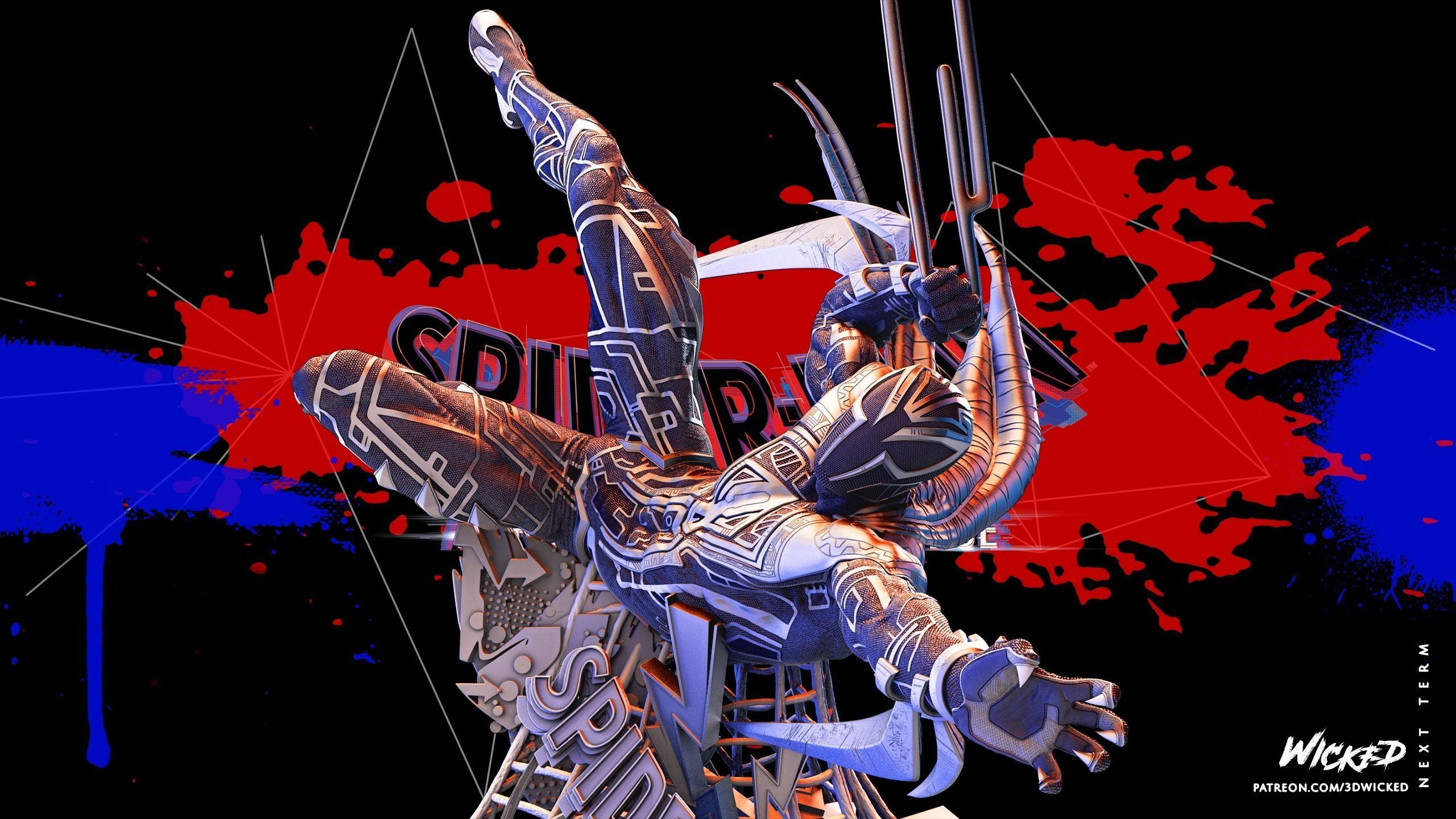 Marvel Spiderman 2099 Sculpture Tested for 3D printing 3D print model_66