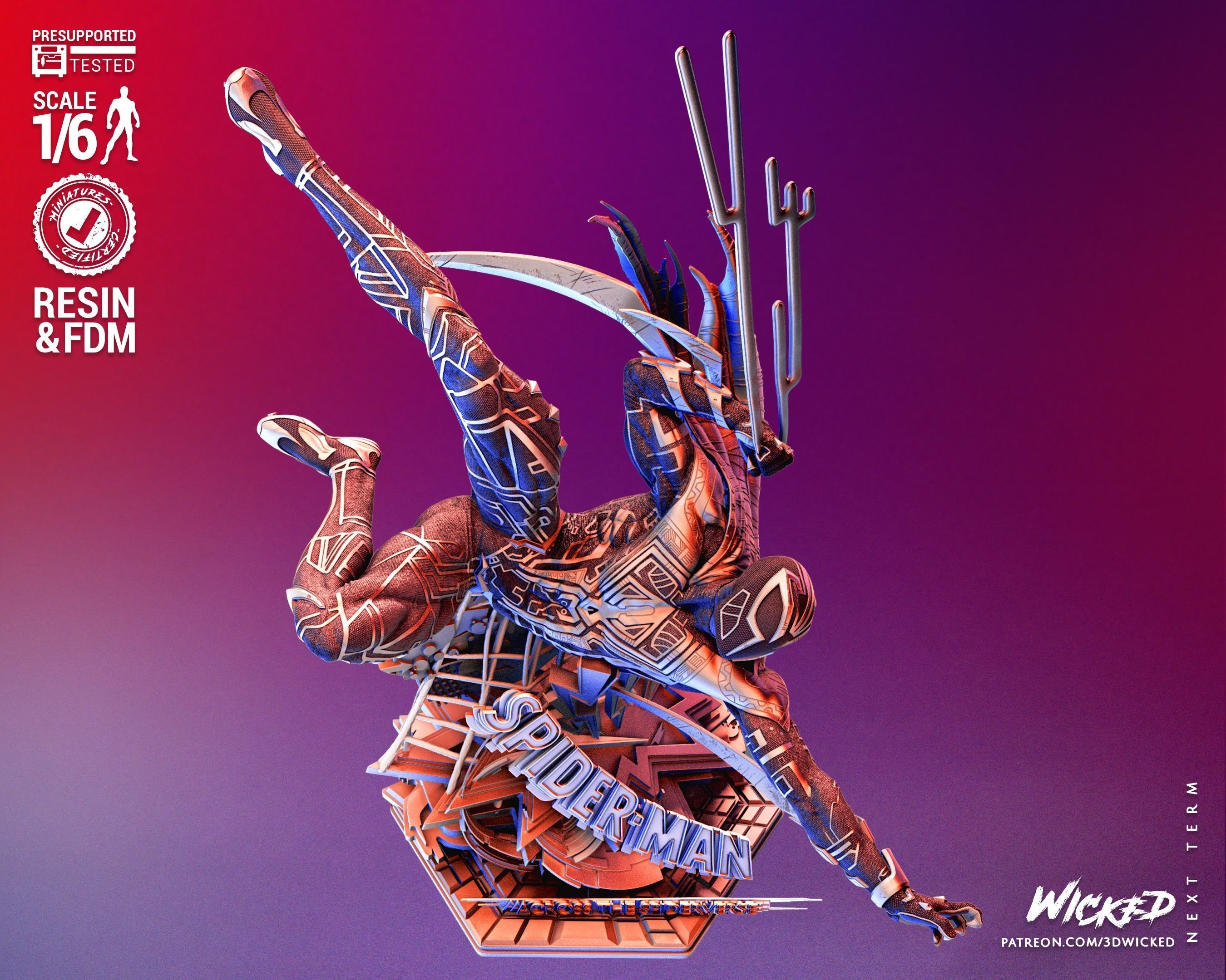 Marvel Spiderman 2099 Sculpture Tested for 3D printing 3D print model_34