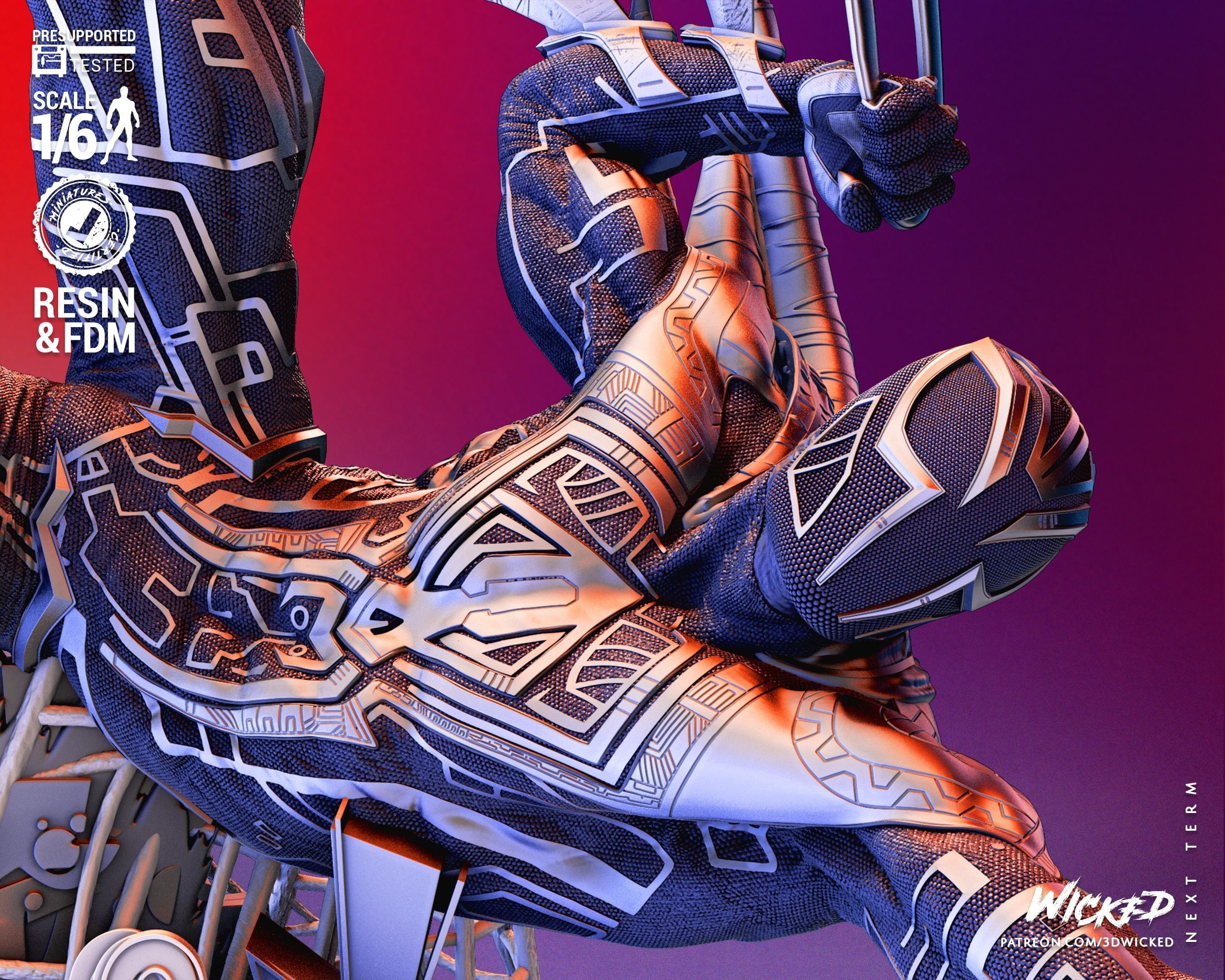 Marvel Spiderman 2099 Sculpture Tested for 3D printing 3D print model_24