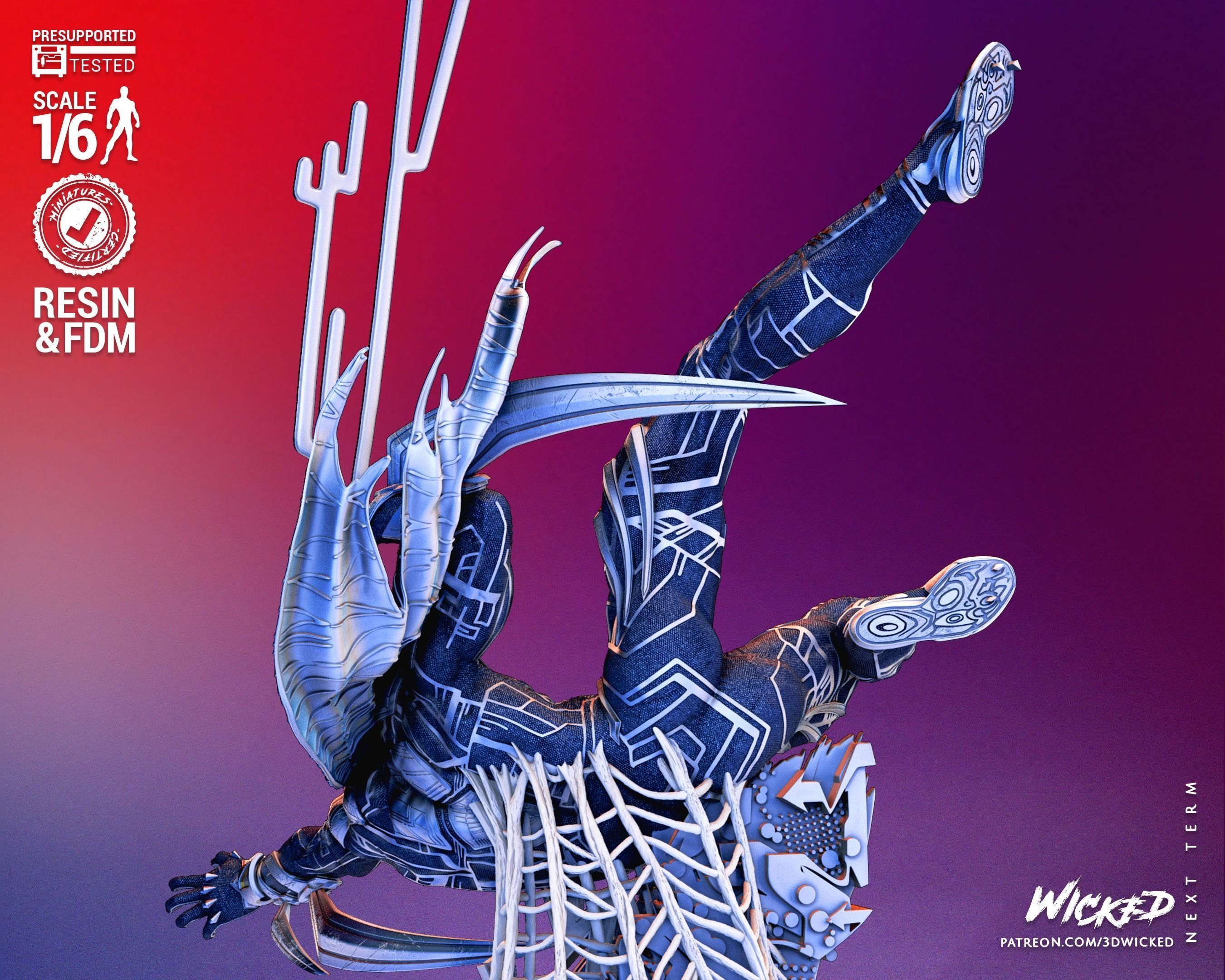 Marvel Spiderman 2099 Sculpture Tested for 3D printing 3D print model_42