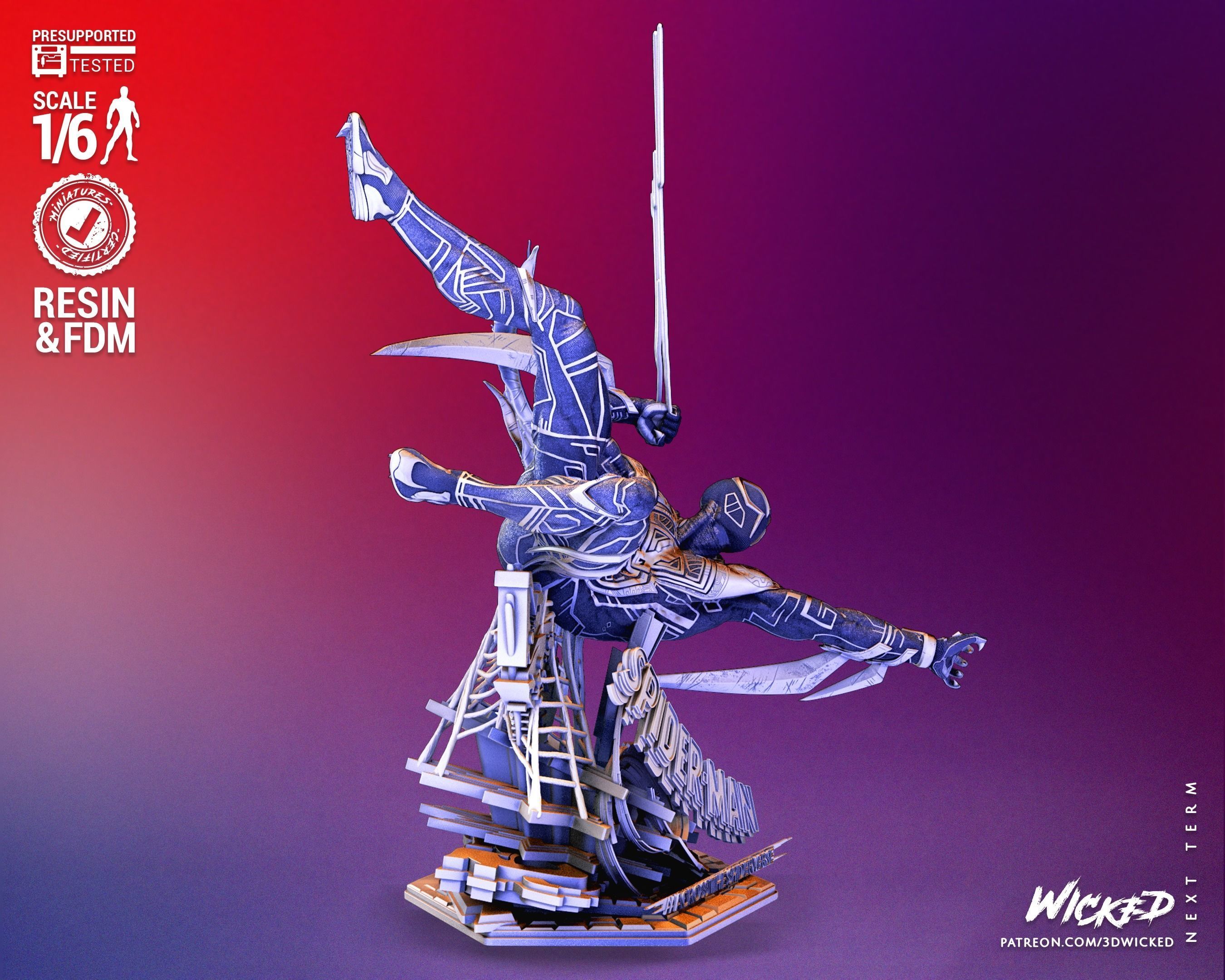 Marvel Spiderman 2099 Sculpture Tested for 3D printing 3D print model_45