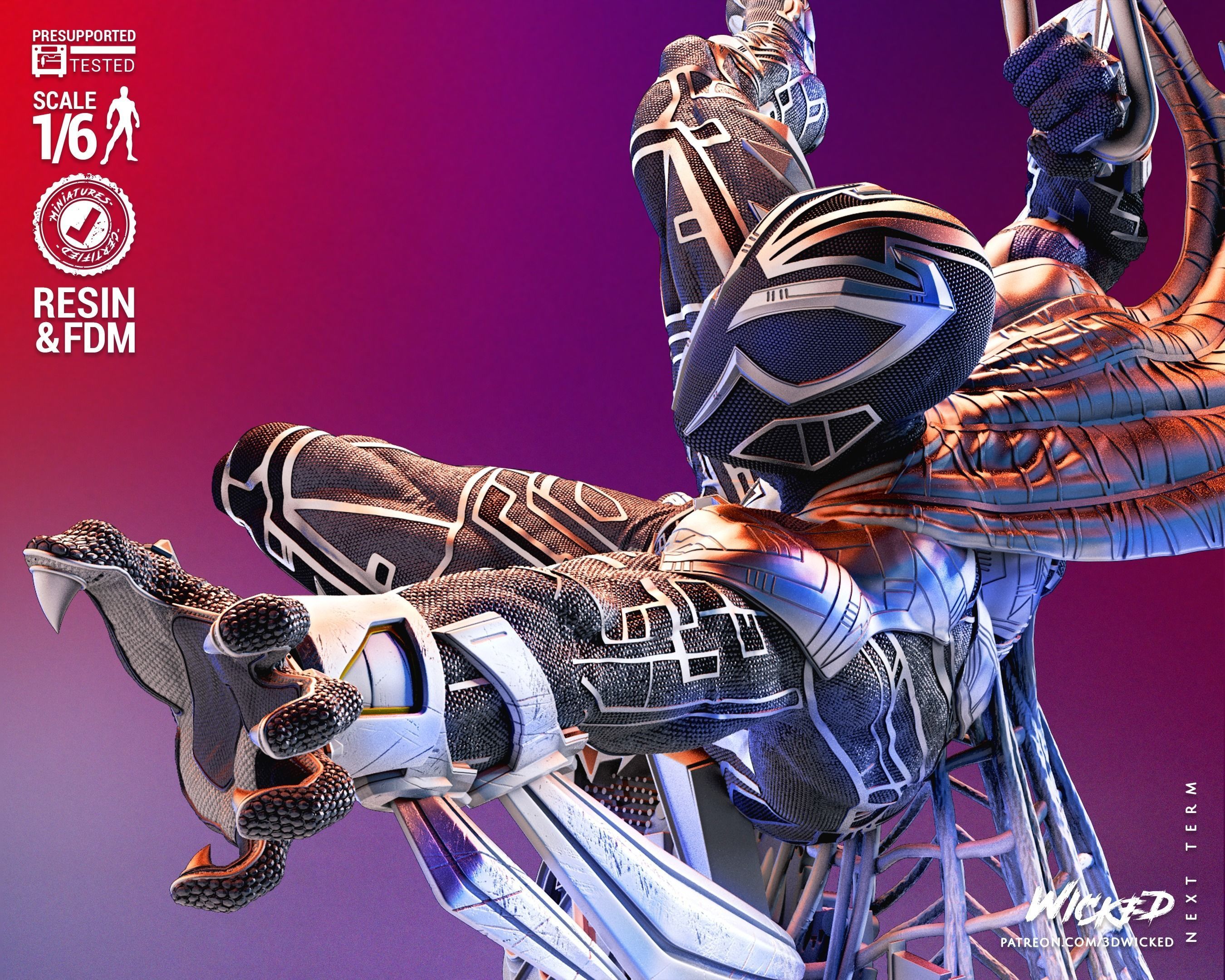 Marvel Spiderman 2099 Sculpture Tested for 3D printing 3D print model_77