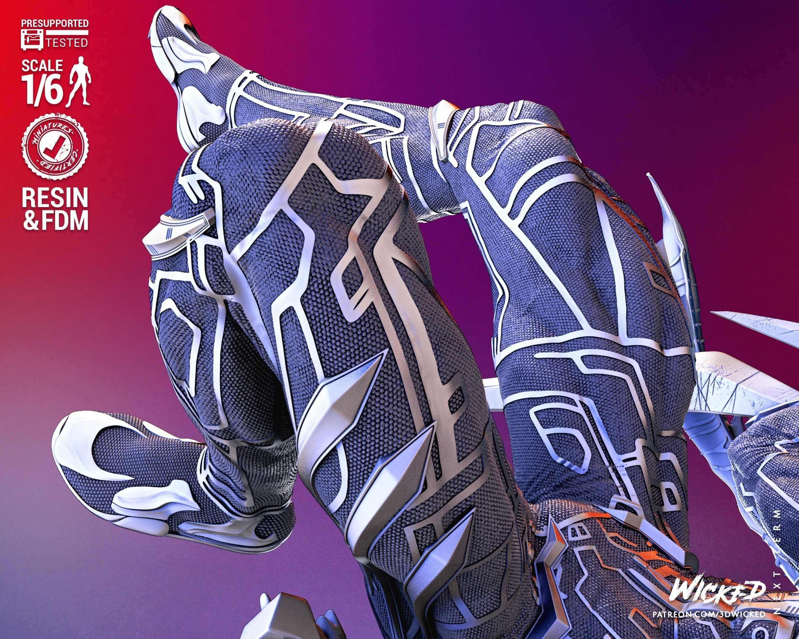 Marvel Spiderman 2099 Sculpture Tested for 3D printing 3D print model_33