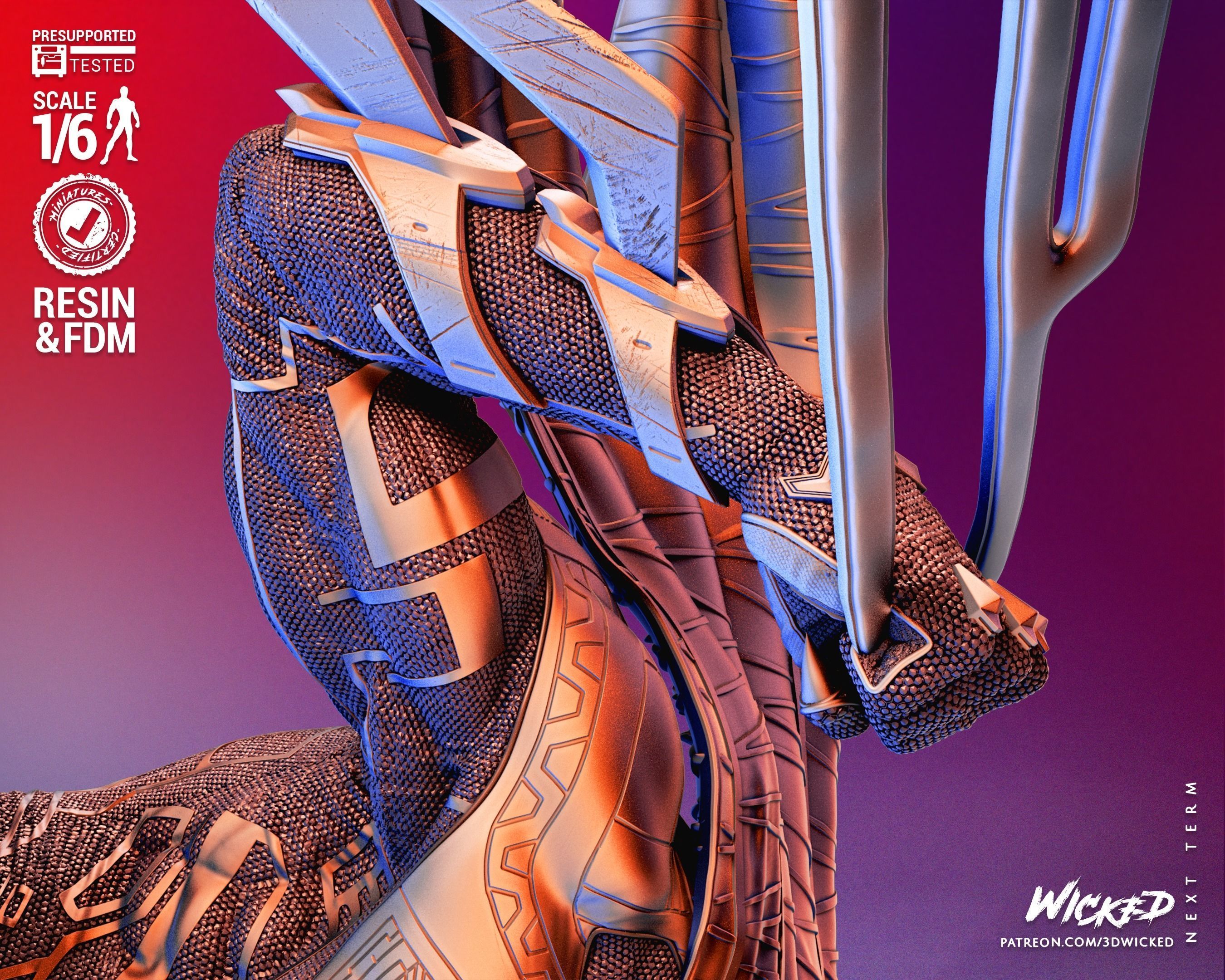 Marvel Spiderman 2099 Sculpture Tested for 3D printing 3D print model_32