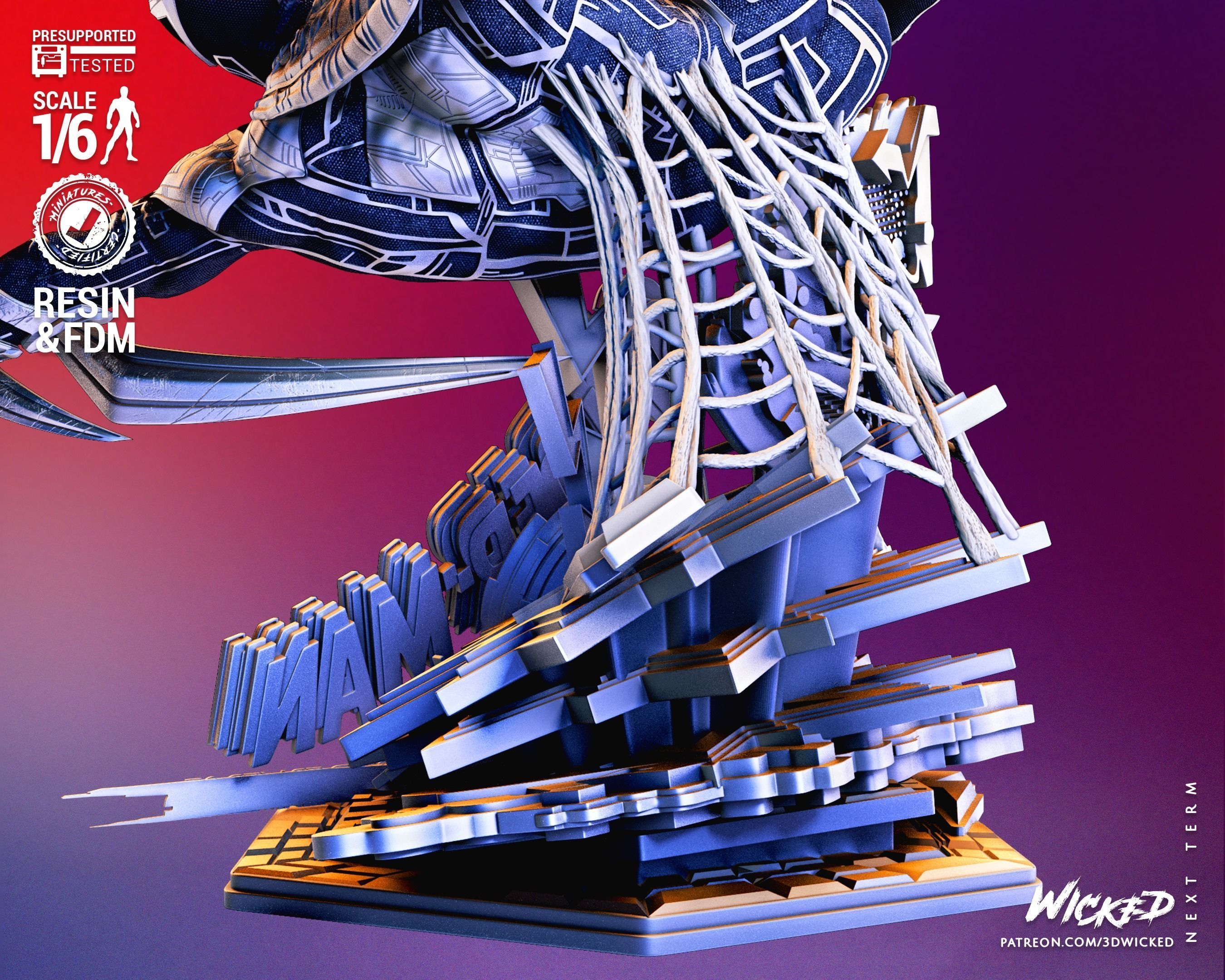 Marvel Spiderman 2099 Sculpture Tested for 3D printing 3D print model_48