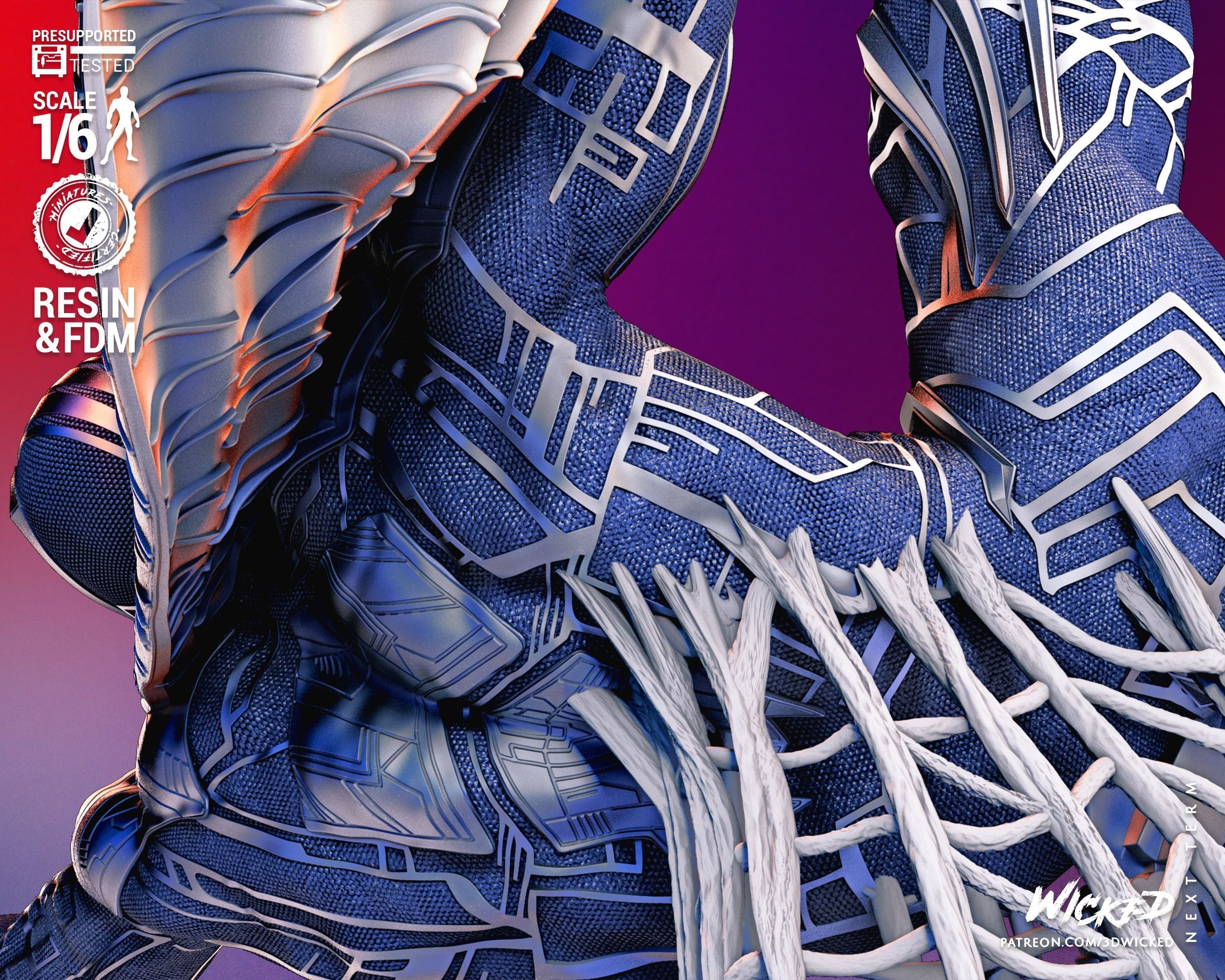 Marvel Spiderman 2099 Sculpture Tested for 3D printing 3D print model_58