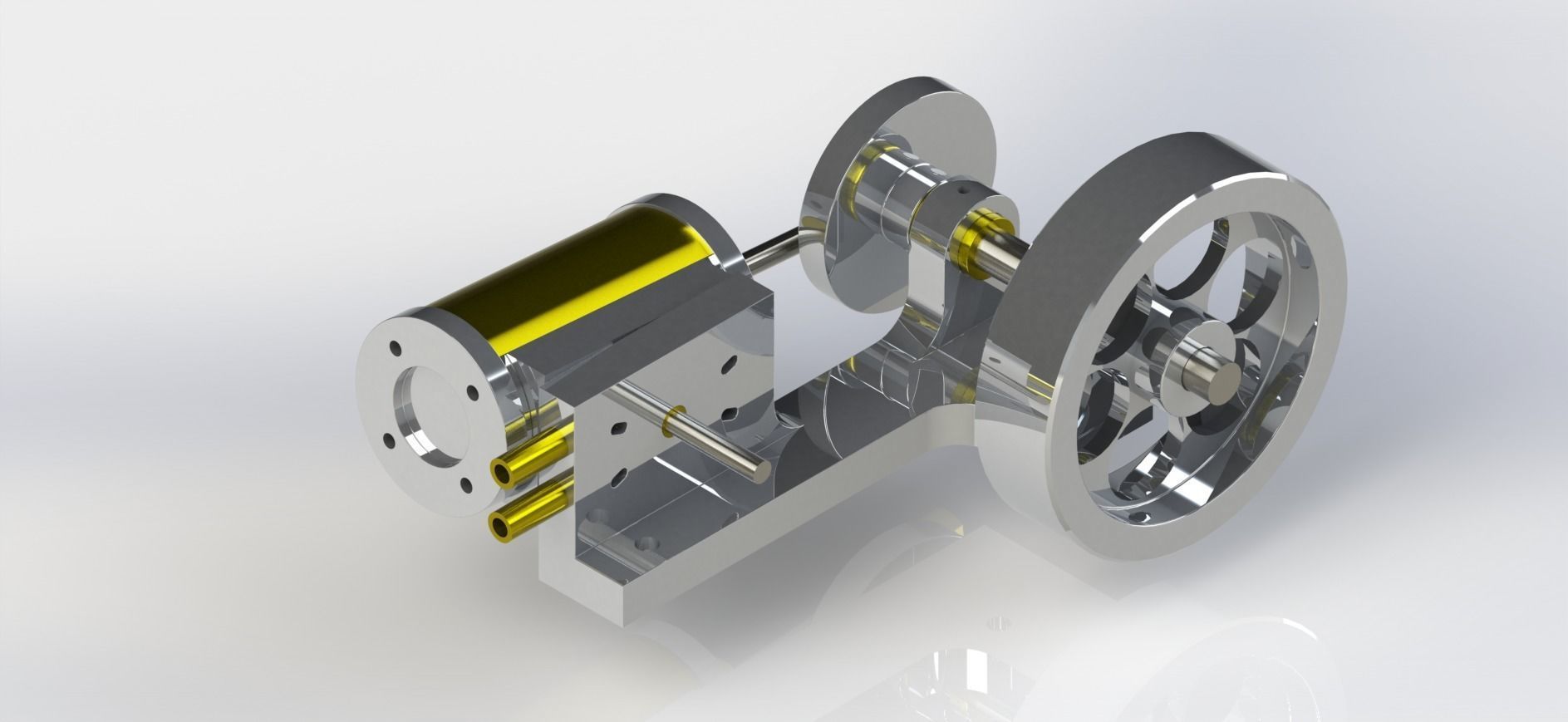 SIMPLE 1 CYLINDER OSCILLATING STEAM ENGINE 3D model_4