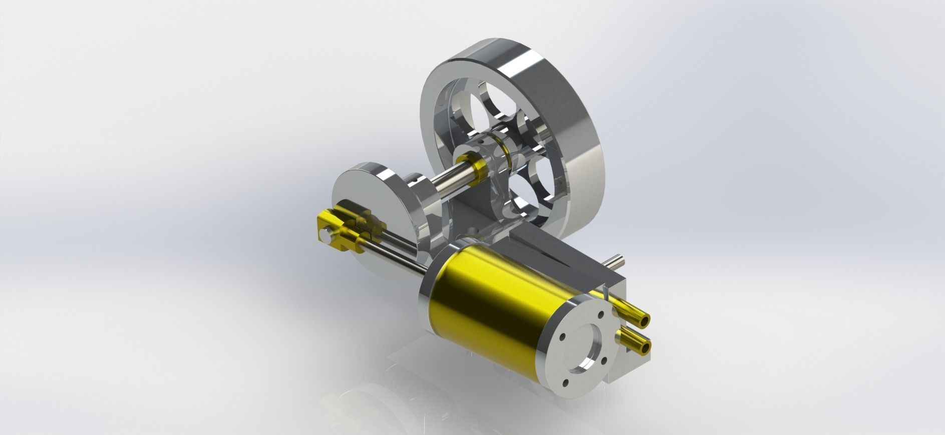 SIMPLE 1 CYLINDER OSCILLATING STEAM ENGINE 3D model_2