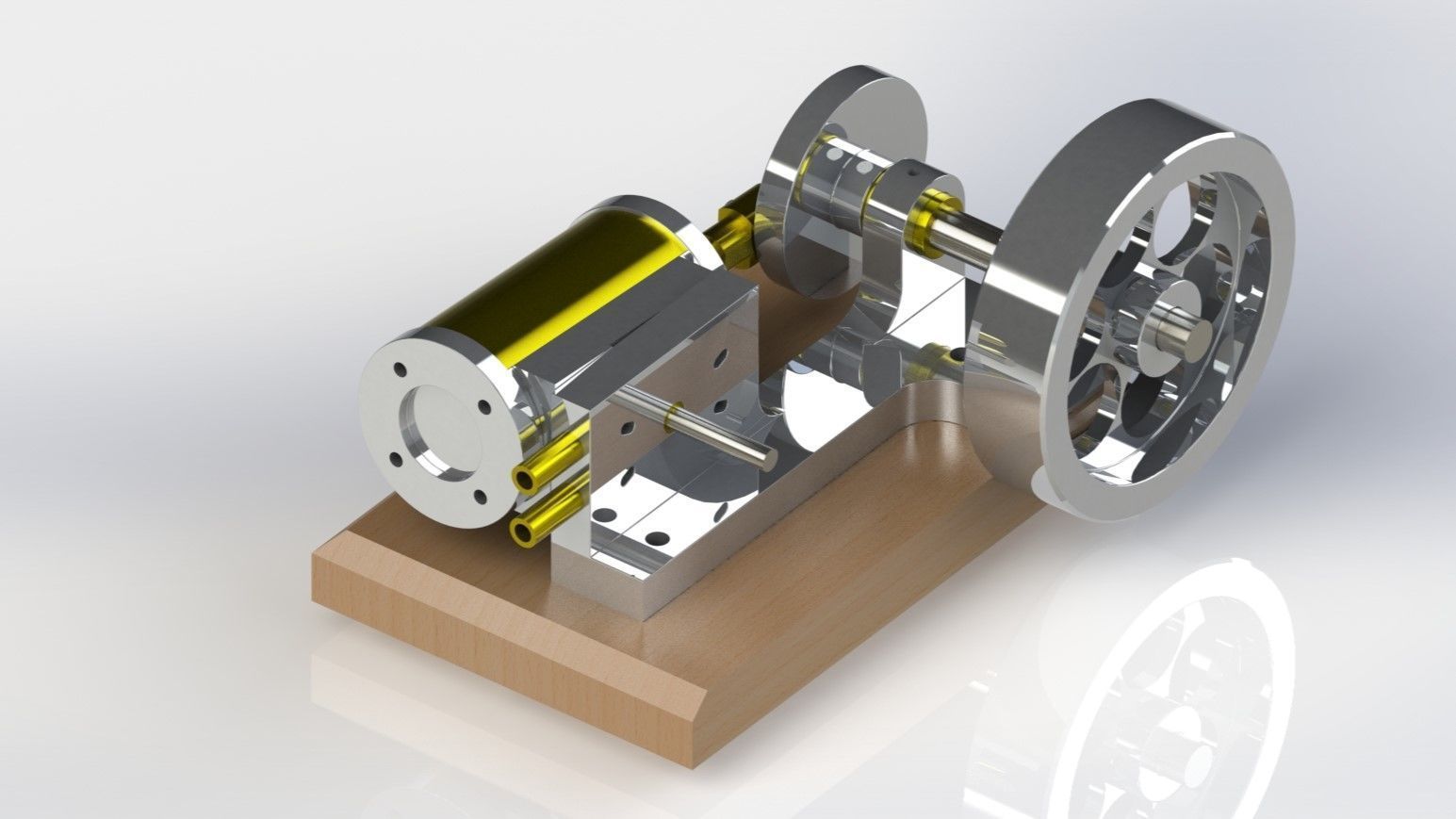 SIMPLE 1 CYLINDER OSCILLATING STEAM ENGINE 3D model_7