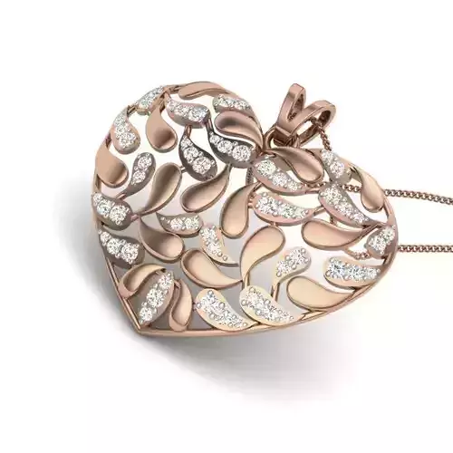 Diamond Heart Love Valentine Pendant renders 3dm details 3D print model