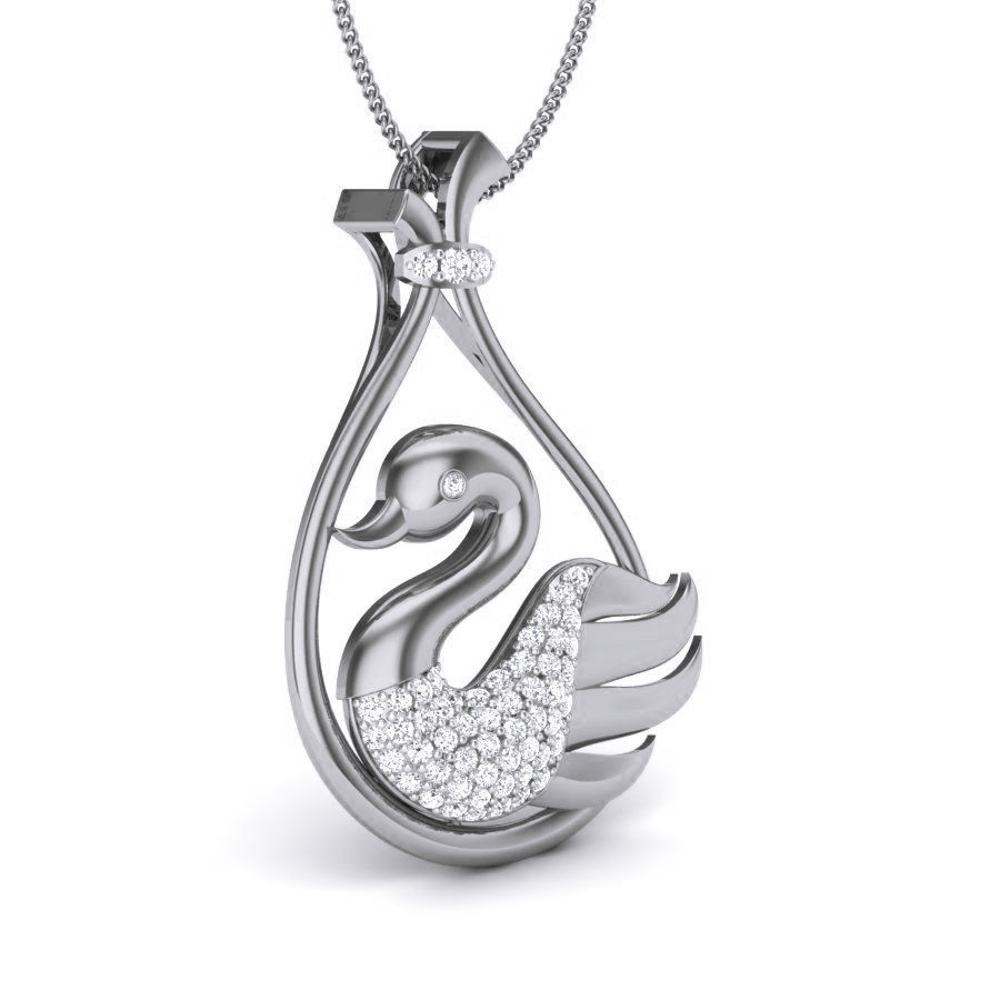 Diamond Swan Pendant renders 3dm details 3D print model_9