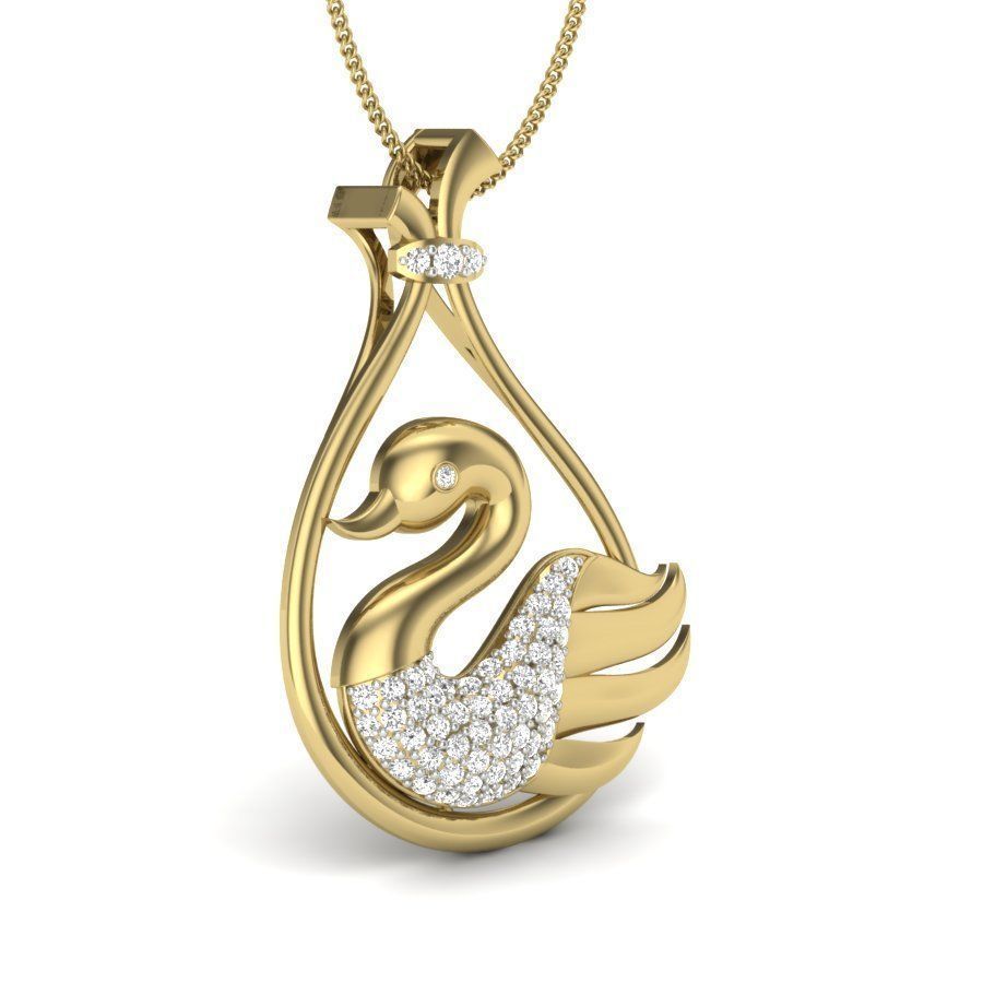 Diamond Swan Pendant renders 3dm details 3D print model_7
